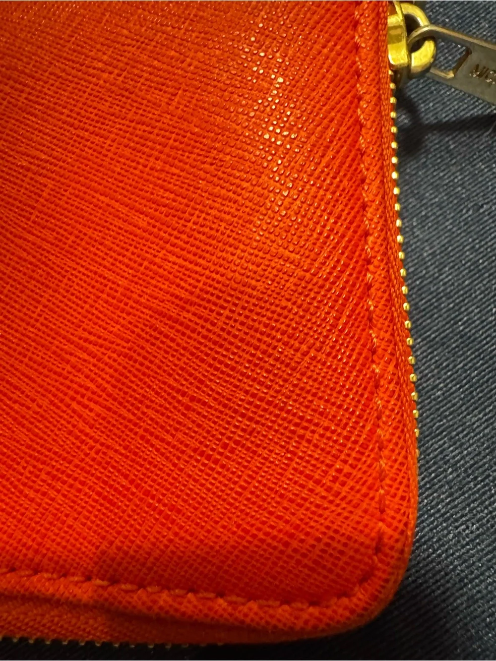 Michael Kors Orange Zip Wristlet Wallet w/ Wrist Strap Logo, Credit Card
